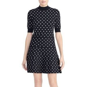 RACHEL Rachel Roy Black and White Polka Dot Mini Dress